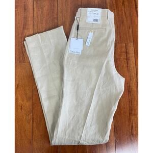 NEW Calvin Klein Suit Separates JameP 100% linen flat front dress pants, 32x36